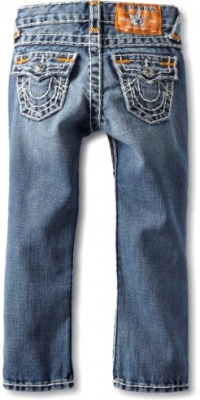 True Religion Boys 2-7 Jack Slim Fit Naturaline Super T With Dusted Orange Bartacks And Back Label-Wash, Shade Horizons, 3