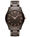 Don't resist the tempting rich details immersed in this unisex timepiece from Emporio Armani.