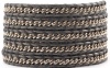 Chan Luu Silver Chain Wrap Bracelet on Silver Leather