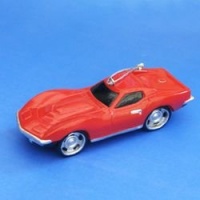 3.75 Chevrolet Red Corvette Car Blow Mold Christmas Ornament