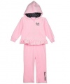 Calvin Klein Pep in Her Step 2-Piece Velour Tracksuit (Sizes 12M - 24M) - pink, 18 months