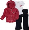 True Religion Baby 3 Piece Gift Box Set, Fuschia, 12-18 months