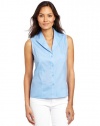 Jones New York Women's Petite Sleeveless Easy Care Blouse, New Blue, 4P