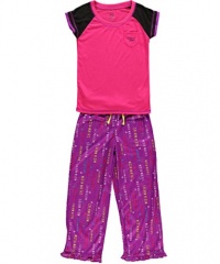 Calvin Klein Chroma Code 2-Piece Pajamas (Sizes 7 - 16) - pink, 10 - 12