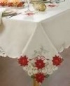 Homewear Sam Hedaya Table Linens, Holiday Joy 60 X 84 Ivory Satin Oblong Tablecloth