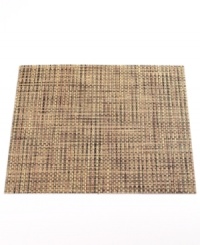 Chic, sophisticated dining is yours with this square Basketweave placemat. Made of woven vinyl, this placemat offers durability without sacrificing style and is available in a variety of modern colors to complement your home.