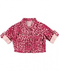 Chillipop Exotic Crop Denim Jacket (Sizes 7 - 16) - pink, 10 - 12