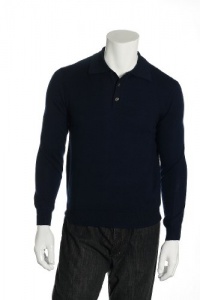 Club Room Navy Long Sleeve Casual Polo