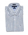 Tommy Hilfiger Men Custom Fit Striped Logo Shirt