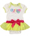 Guess Skirted Little Lady Lace Skirted Bodysuit (Sizes 0M - 9M) - lime, 6 - 9 months