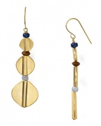 Bohemian style proves positively alluring with these graduated disc earrings from Lauren Ralph Lauren. This pair's beaded drops are designed to catch the light and glances.