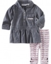 Calvin Klein Baby-Girls Newborn Top With Legging, Denim, 0-3 Months