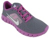 Nike Kids's NIKE FREE RUN 3 (GS) RUNNING SHOES 7 (CHARCOAL/WHITE/VIOLA/ATMC GRN)