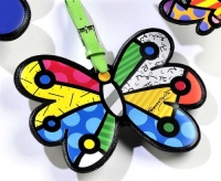 Romero Britto Butterfly Luggage Tag Travel Bags ID Name Bag Backpack Custom New