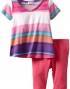 Splendid Littles Baby-Girls Newborn Watercolor Stripe Tunic Set, Sand Castle, 18-24 Months