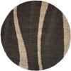 Safavieh Florida Shag Collection SG451-2813 Dark Brown and Beige Shag Round Area Rug, 6-Feet 7-Inch Round