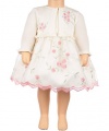 Princess Faith Dainty Daisies Dress with Sweater (Sizes 0M - 9M) - ivory, 6 - 9 months