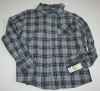 Hurley Boy's Button Down Long Sleeve Shirt - Size: XL Black-Plaid