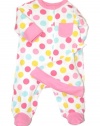 Offspring- Baby Girls  Multi Dot Footie with Hat