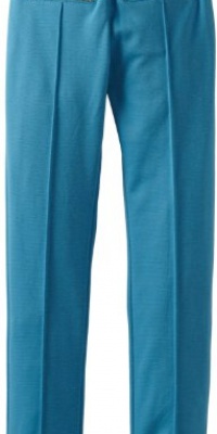 2 Hip By Wrapper Girls 7-16 Solid Ponti Pant with Roll Cuff and Double Zipper Detail Pull-On, Teal, Medium 8