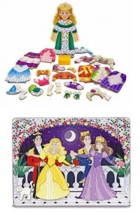 3 Item Bundle: Melissa & Doug Dance All Night Magnetic Dress-up Tin + Magnetic Princess Elise Dress-up Doll + Free Activity Book