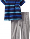 Splendid Littles Baby-Boys Newborn Clearwater Stripe Crew Set, Seascape, 18-24 Months