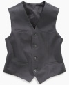 Go vest, young man. Add an extra hint of sophistication to any outfit with this fine-line twill vest from Calvin Klein.