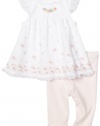 Little Me Baby-girls Newborn Belle Border Dress and Legging Set, Light Pink, 6 Months