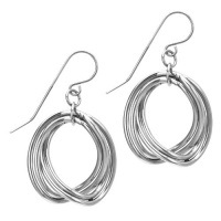 Inox Womens Concave Oval Hoop Earrings