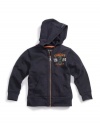 GUESS Kids Boys Zip Front Hoodie with Screen, NAVY (12/14)