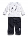 GUESS Kids Boys Baby Triangle Headset Tee, WHITE (6/9M)