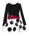 Rare Editions Baby Girls Black Velvet Flocked Holiday Dress, Black, 2T