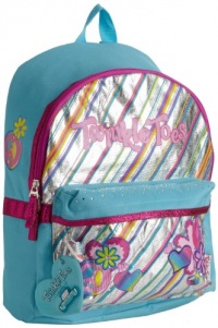 Skechers Twinke Toes Flower Stripe Basic Backpack, Silver, One Size