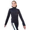 ChloeNoel Black Thin Stripe Ice Skating Jacket Adult M