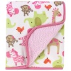 Carter's Printed Velour Sherpa Blanket, Pink Zebra Safari