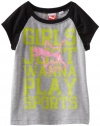 Puma - Kids Girls 7-16 Girls Play Sports Tee , Grey, Large