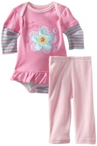 Bon Bebe Baby-girls Newborn I'm So Pretty 2 Piece Pant Set, Pink/Aqua, 6-9 Months