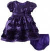 Bonnie Baby-Girls Infant Shantung Dress, Purple, 24 Months