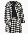 Rediscover retro – she'll make houndstooth the pattern of the moment with this dress and coat set from Bonnie Jean.