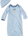 Little Me Baby-boys Newborn Lovable Lion Gown and Hat, Light Blue, 0-3 Months