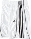 adidas Boys 8-20 Basic 3-Stripe Short,White,XL (18/20)