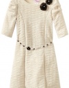 Bloome Girls 7-16 Knit Dress with Belt, Ivory, 8