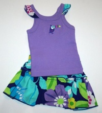 Carter's Girls Tank Top and Floral Skirt Skort 2 Piece Set