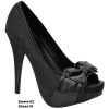 Trendsup Emma-02 Black Glitter Peep Toe Heel Shoes, Size: 8.5 (M) US [Apparel]