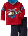 Kids Headquarters Baby-Boys Newborn Hooded Top With Pant, Red, 3-6 Months