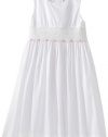 Rare Editions Girls 7-16 Woven Dress, White/Pink, 10