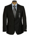 Kenneth Cole Mens 2 Button Black Gray Check Slim Fit Sport Coat Jacket- Size 42R