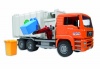 Bruder Toys Man Side Loading Garbage Truck Orange