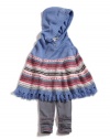 GUESS Poncho Two-Piece Set, BLUE (12M)