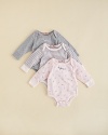 Striped, solid and printed, Juicy Couture's adorable cotton bodysuits give her everyday style a lovely update.